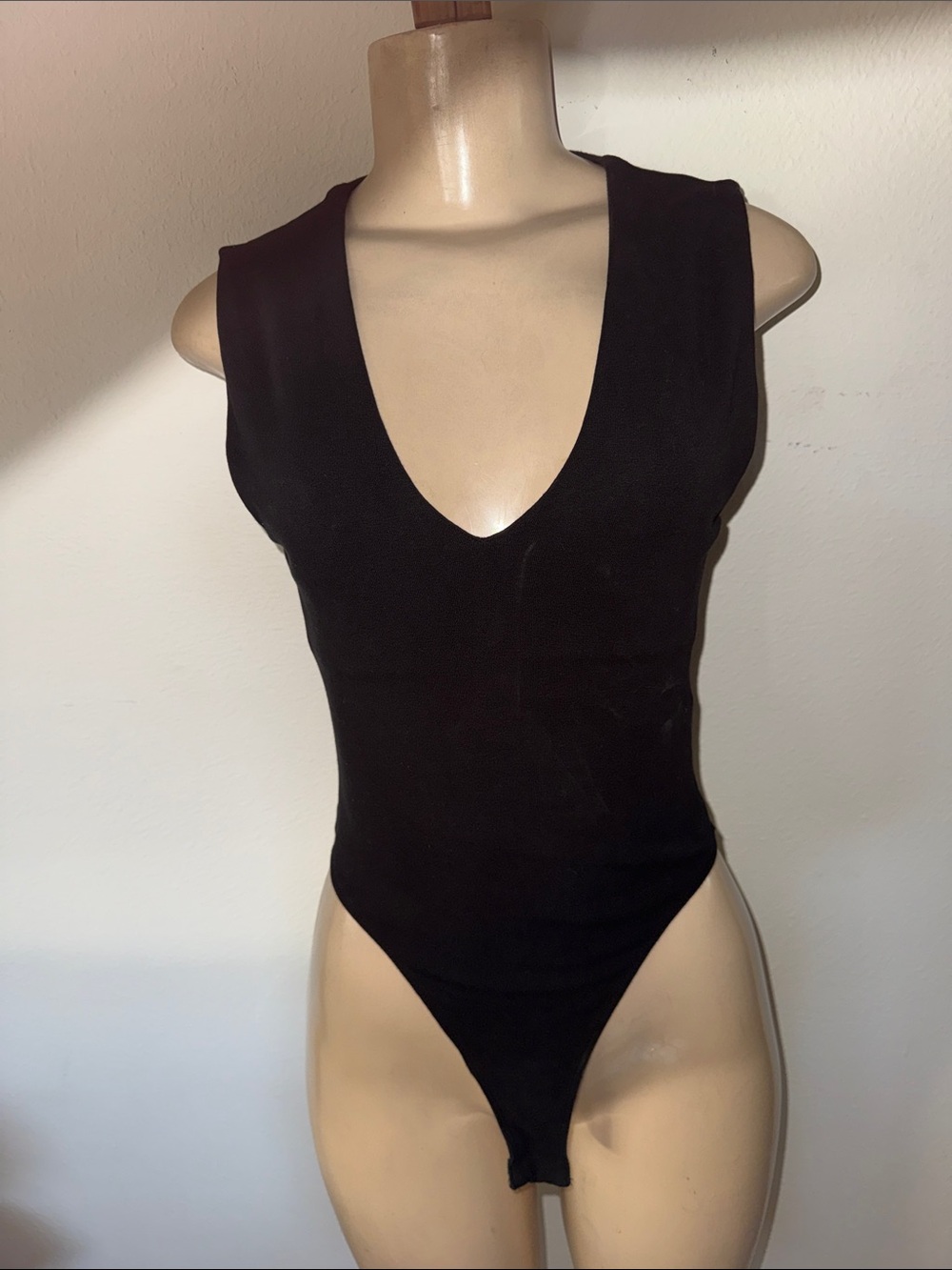 Black Bodysuit Zara V-Neck One-Piece S